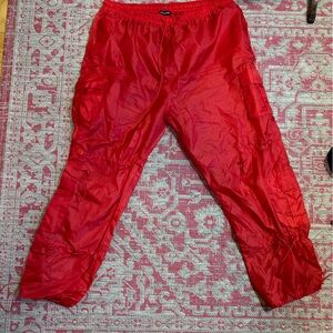 Pretty little thing festival cargo pants size 18 red